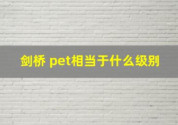 剑桥 pet相当于什么级别